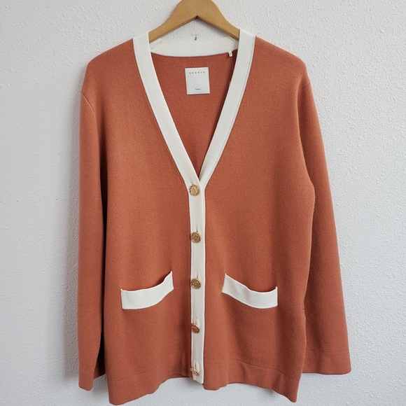 Sandro Sweaters - Sandro Paris Rust Cream Cardigan